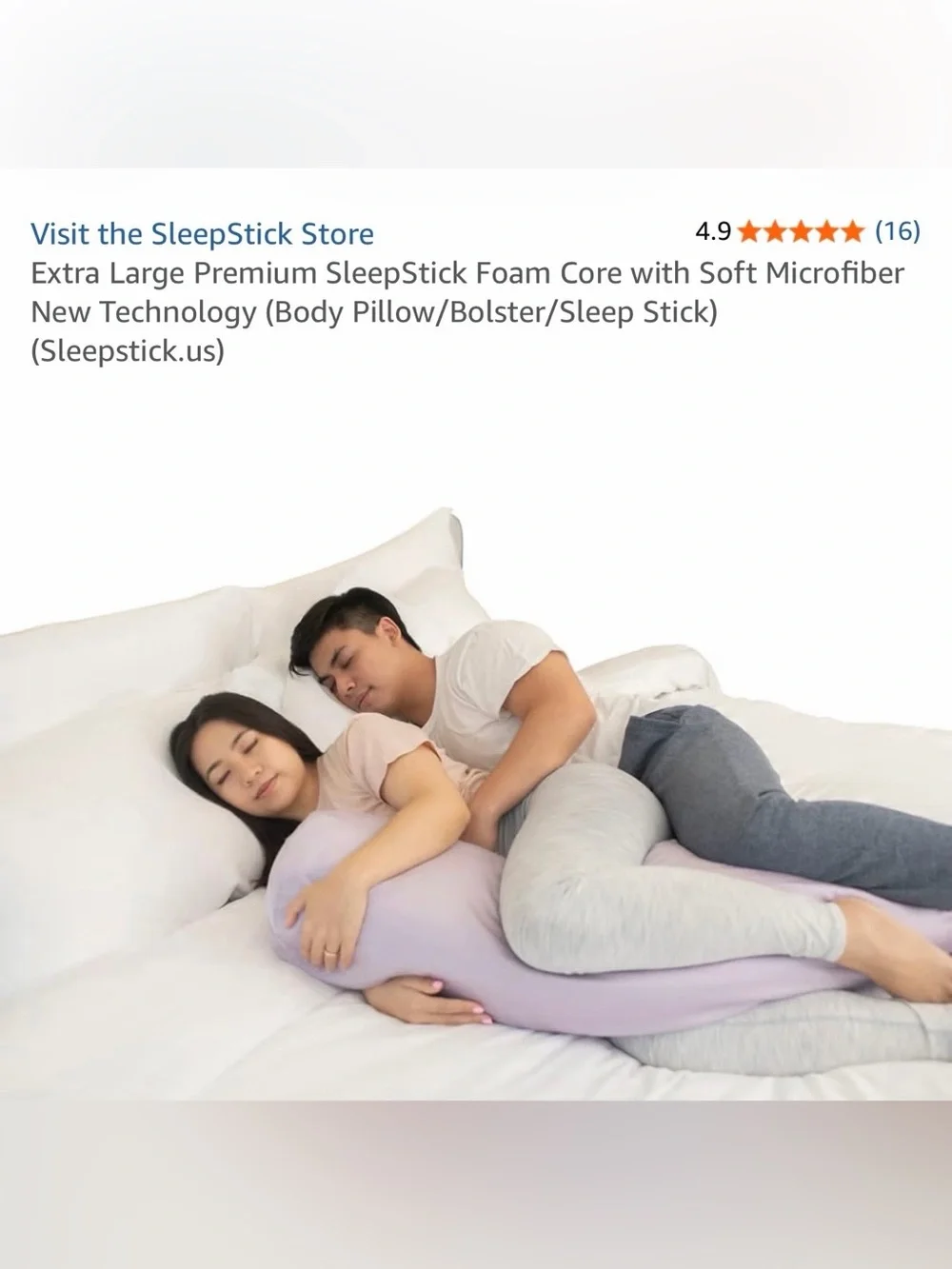 New extra large Sleepstick Full-Body Support Pillow